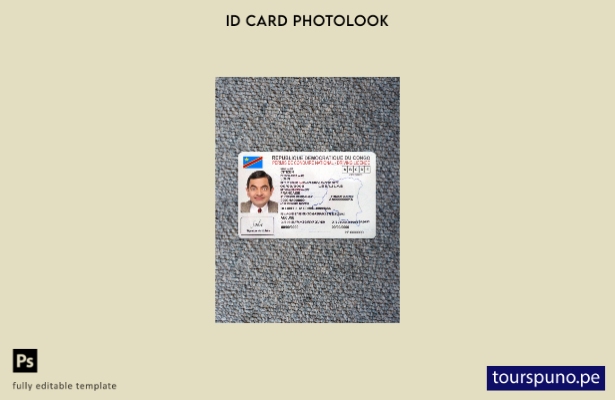 listo para imprimir plantilla frontal de aspecto fotográfico del permiso de cond